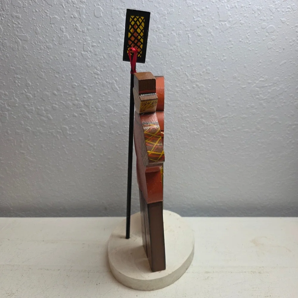 CLEARANCE 💲6️Vintage 70s Hand Painted Wood Christmas Carolers‎ Lantern Folk Art